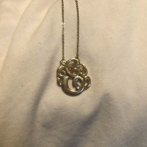 Gold E Necklace